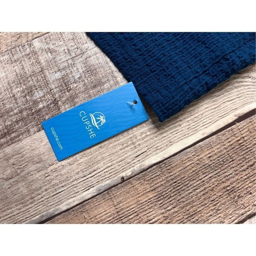 Abito copricostume Cupshe blu stropicciato Dolman con coulisse in vita GRANDE bohemien nuovo con etichette - Foto 14 di 16