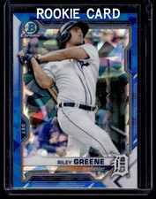2021 Bowman Chrome Prospects Atomic Refractor Sapphire Riley Greene Detroit