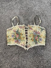 Cider Fairycore Whimsical Gypsy Corset Mini Dress Sz M Tapestry Bustier Milkmaid