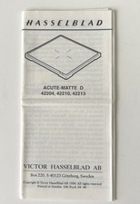 Hasselblad Acute-Matte D Instruction Manual for 42204, 42210, 42213