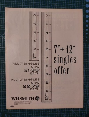 80er Jahre WHSmith 7'' und 12'' Einzelangebot Lineal Vintage Presse Werbung