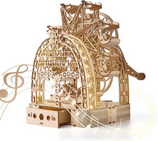 3D Wooden Puzzles for Adults: 3D Puzzle Light-Up Ferris Wheel with Music Box - 2