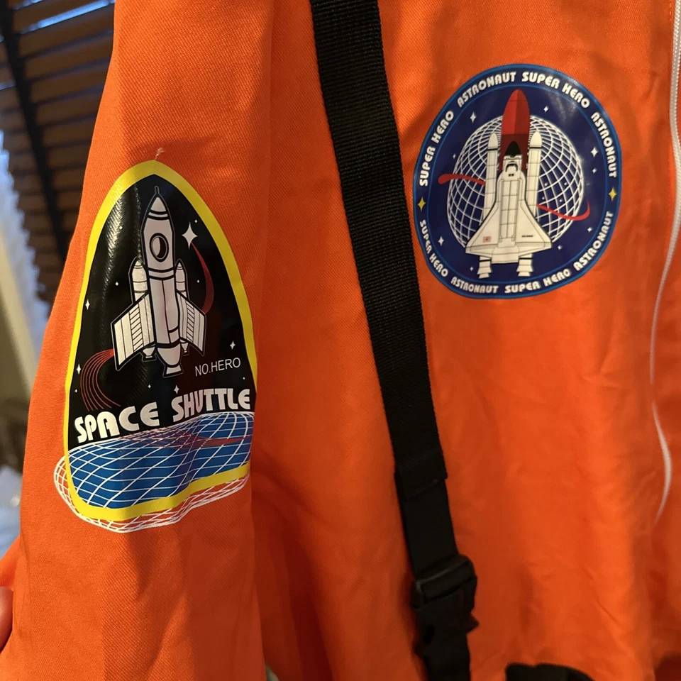 Disfraz de astronauta adulto talla grande traje de vuelo astronauta con cremalleras y hebillas NUEVO Foto 3 de 4