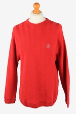 Chaps Crew Neck Jumper Pullover Vintage Mens Knitwear Red L-IL2378