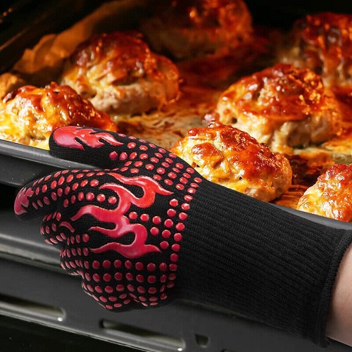 1 Pair Extreme Heat Resistant Mitts Cooking BBQ Grilling Oven Gloves 1472°F - Picture 10 of 11