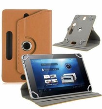 360 Folio Universal Leather Case Cover For 7" 8" 9" 10" Android Tablet Brown