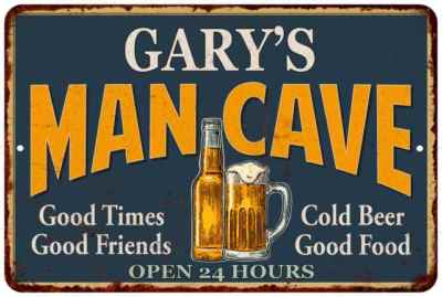 GARY'S Man Cave Personalized Metal Sign Green Gift 112180012029