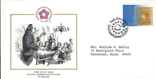IRELAND 1976 FIRST DAY COVER - AMERICAN REVOLUTION BICENTENNIAL