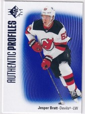 2021-22 SP HOCKEY JESPER BRATT AUTHENTIC PROFILES BLUE PARALLEL
