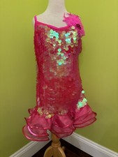 Weissman Dance Costume 8487 Large Child Hot Pink Salsa Fashionista Dress