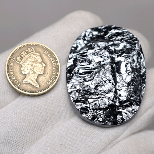 14.20g Natural Elite Noble Shungite Collectible Raw Face Druzy Crystal Palmstone - Picture 6 of 11