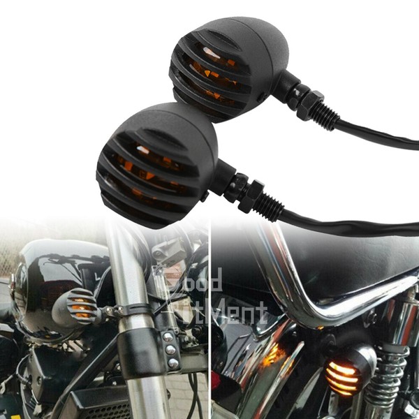 2X Motorrad M10 Miniblinker Blinker Amber Signallicht FüR Harley Chopper Honda-image