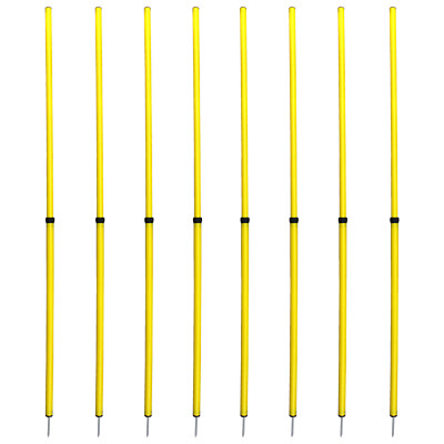 Slalom Poles Set of 8 Agility Speed Training Soccer Football Telescopic 40'' -70''