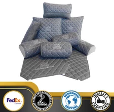 GREY WITH SILVER DIAMOND JDM VIP CAR INTERIOR Seat Back and Neck PILLOWS SET