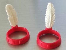 PLAYMOBIL X2 CROWNS RED HOOPS FEATHERS INDIANS INDIAN INDIA WESTERN