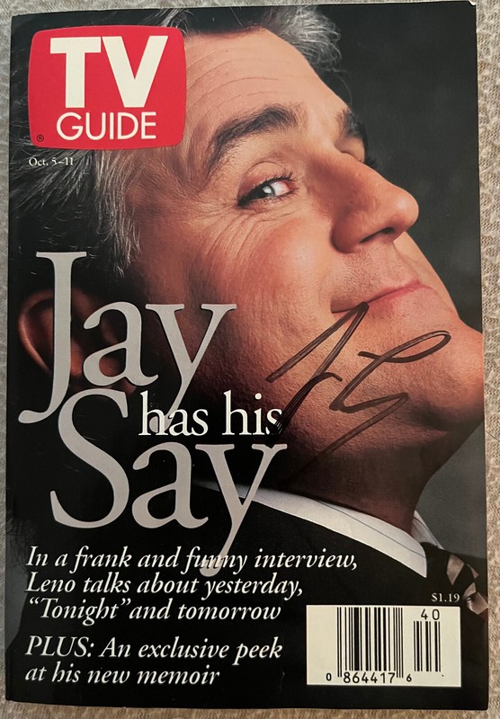 TV Guide Magazine October 5 1996 Jay Leno No Label AUTOGRAPHED