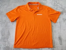 Whataburger Polo Shirt Medium Orange Logo Striped Employee Uniform Mens