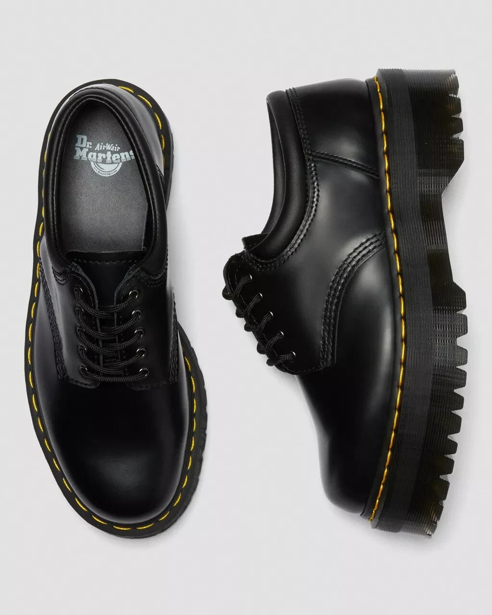 NEW‎ Dr. Martens 8053 Leather Platform Shoes Black Polished Smooth Quad Sole Dr Martens 8053 Platform 24690001 Unisex Leather Black Shoes main image 3