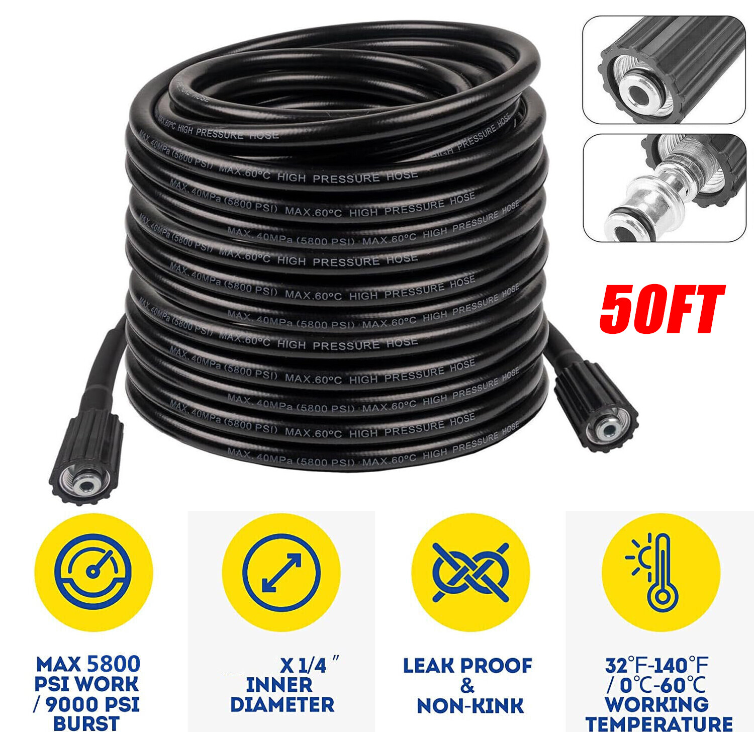 High Pressure 4000PSI Car Power Washer Gun Spray Wand Lance 