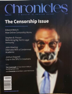 Chronicles Aug 2019 The Censorship Issue Edward Welsch FREE SHIPPING CB