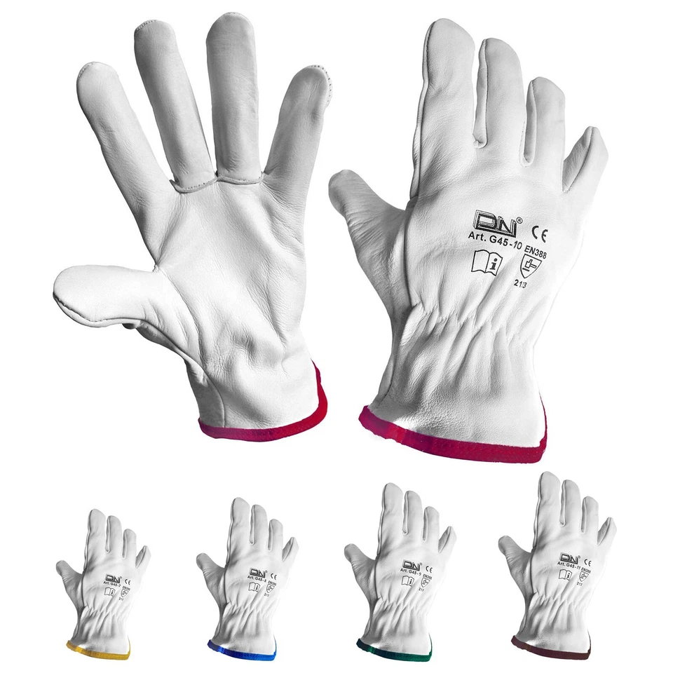 Gants De Travail En Cuir Fleur Taille 7 8 9 10 11 Homme Jardinage Bâtiment - Photo 1/2