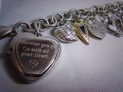 Brighton Live in the Moment Pink Heart Charm Watch Bracelet - Needs Battery Brighton Power of Pink Heart Watch Two Tone Live the Moment  main image 3