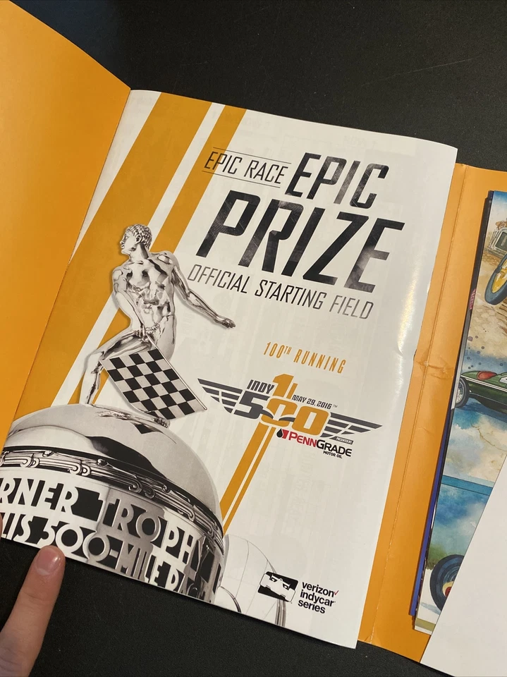 2016 Indianapolis 500 100th Running Program w / Starting Line-Up Hot Wheel Car - Image 4 of 4