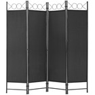4 Panel Room Divider 6Ft Steel Frame Screen Folding Privacy Divider Freestanding