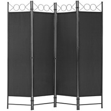 4 Panel Room Divider 6FT Steel Frame Screen Folding Privacy Divider Freestanding