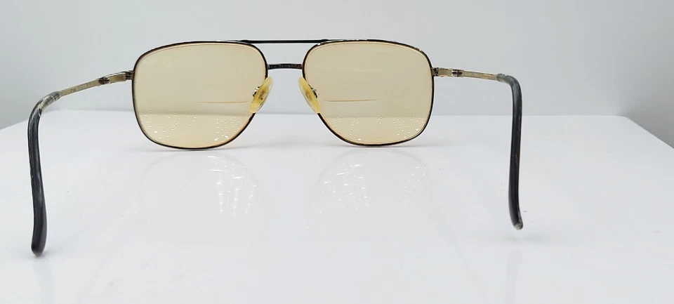 Vintage Guy Laroche GL303 Gunmetal Gold Pilot Metal Sunglasses Japan FRAMES ONLY - Image 4 of 4