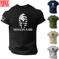 American Flag Molon Labe Spartan Helmet Shirt, Patriotic Shirt, 2nd Amendment