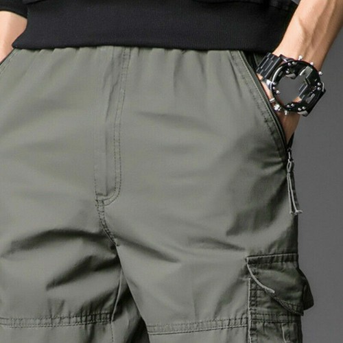 Men Casual Cargo Pant Multi Pocket Tactical Loose Trousers Quick Dry Outdoor - Picture 7 of 16