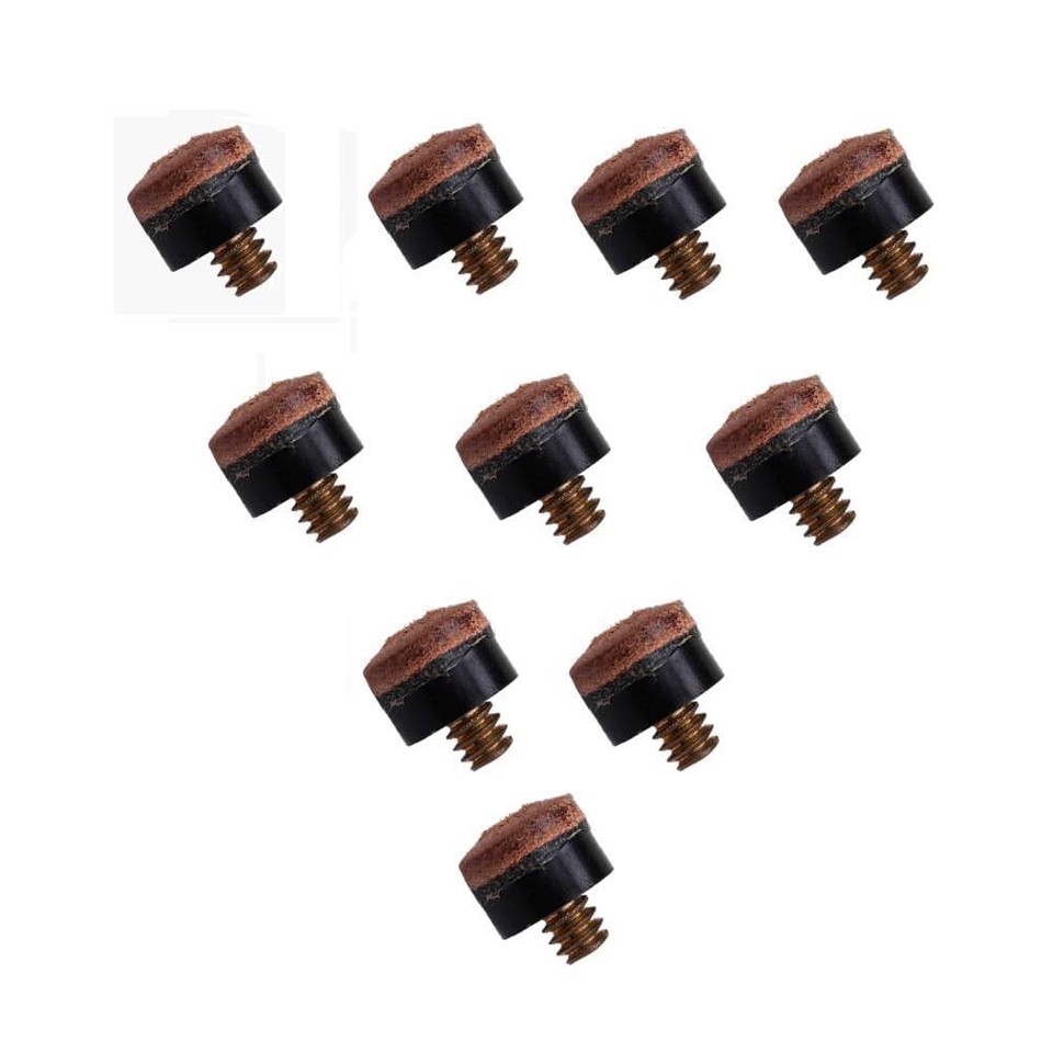 20PCs 10mm Screw On Cue Tips For Pool Snooker Billiards Replacement