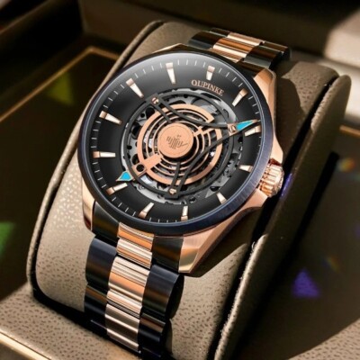 Top Brand Hollow Mechanical Watch For Men Synthetic Sapphire Mirror Waterproof