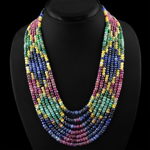 Collana Con Un Filo Di TURCHESE Rondella, Più Tre Fili Di Lapislazzuli - Foto 7