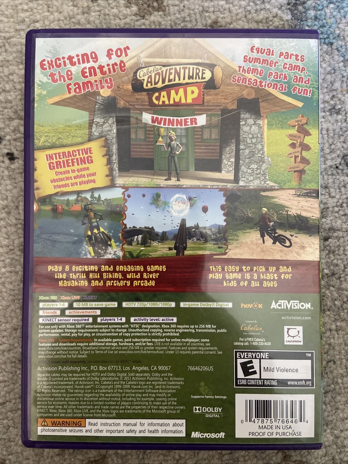 Jogo Cabelas Adventure Camp Kinect - Xbox 360 Seminovo - Sl Shop