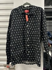 NWT 2013 SS13 Supreme Oval Dot Button Down Black White Shirt size L vintage