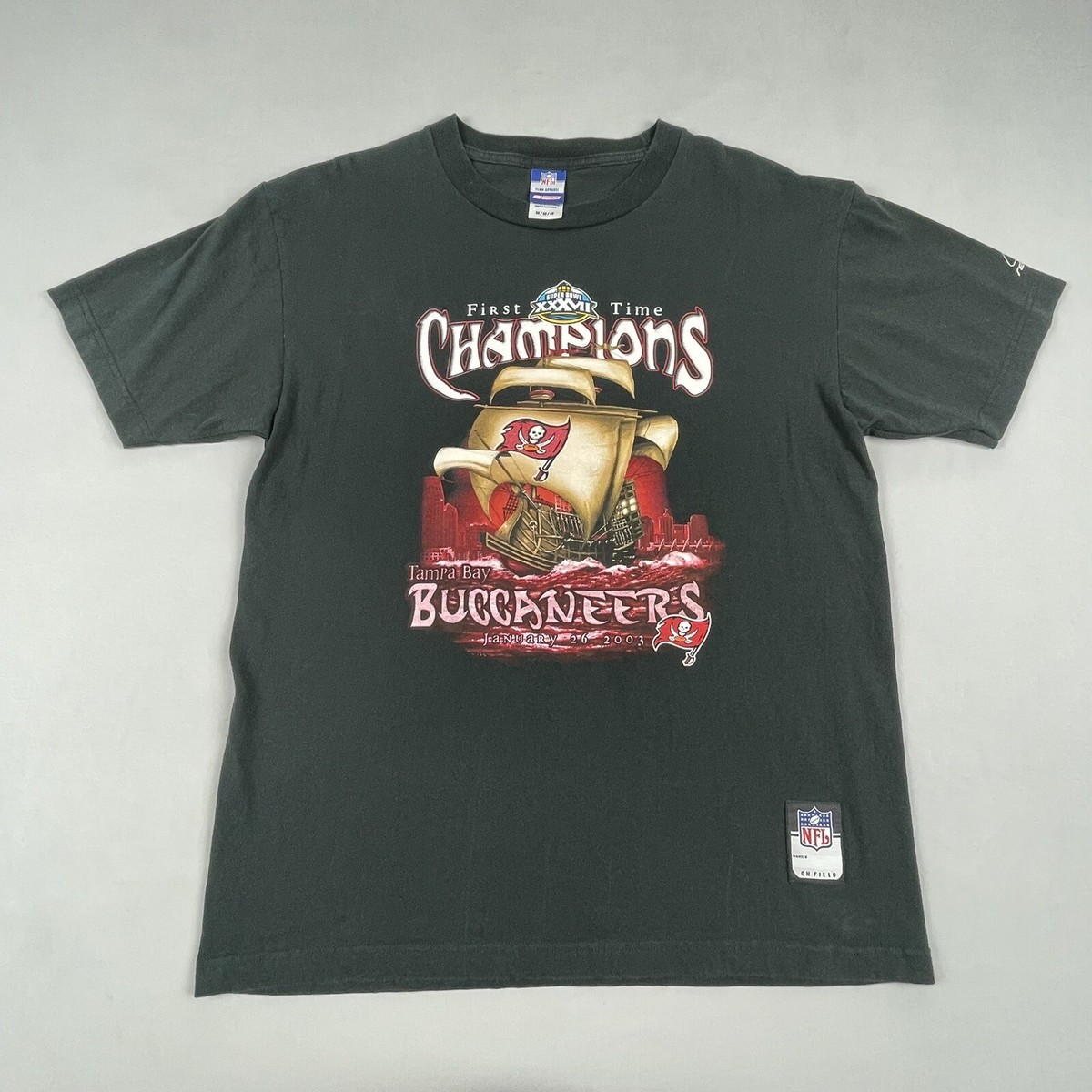 Reebok Tampa Bay Buccaneers T-Shirt Men's XL Black NFL Super Bowl