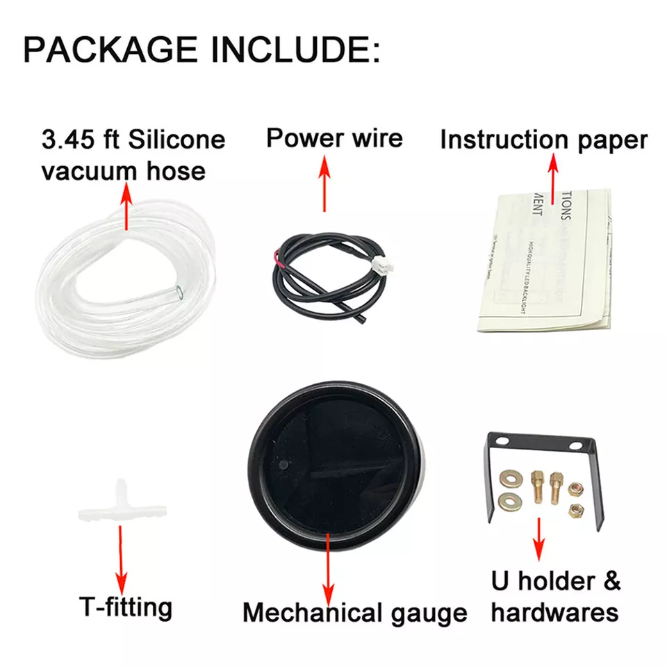 Kit de controlador Boost manual negro 0-30PSI con medidor de refuerzo de ajuste de 7 colores de 52 mm Foto 4 de 4