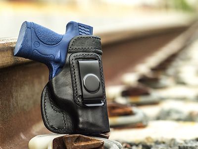 S&W M&P SHIELD w/ Crimson Trace Laser | Full Grain Leather IWB Conceal Holster