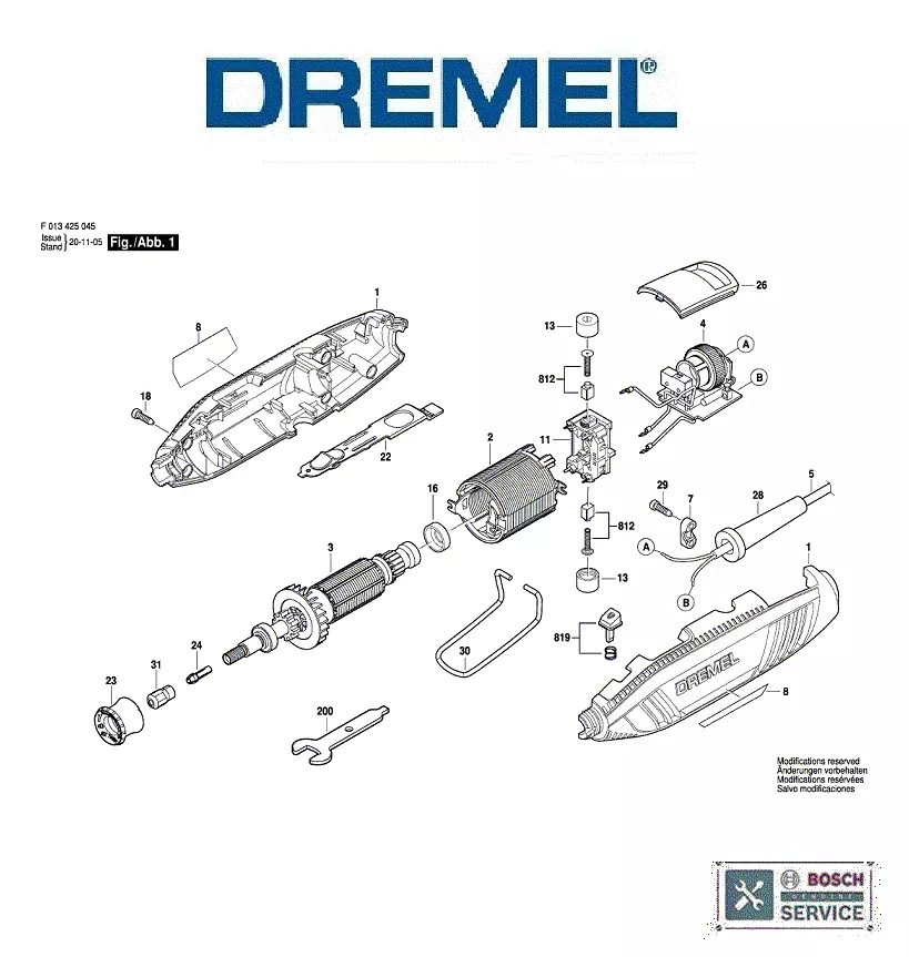 DREMEL Genuine Spare Parts To Fit Dremel 4250 Multi Tool