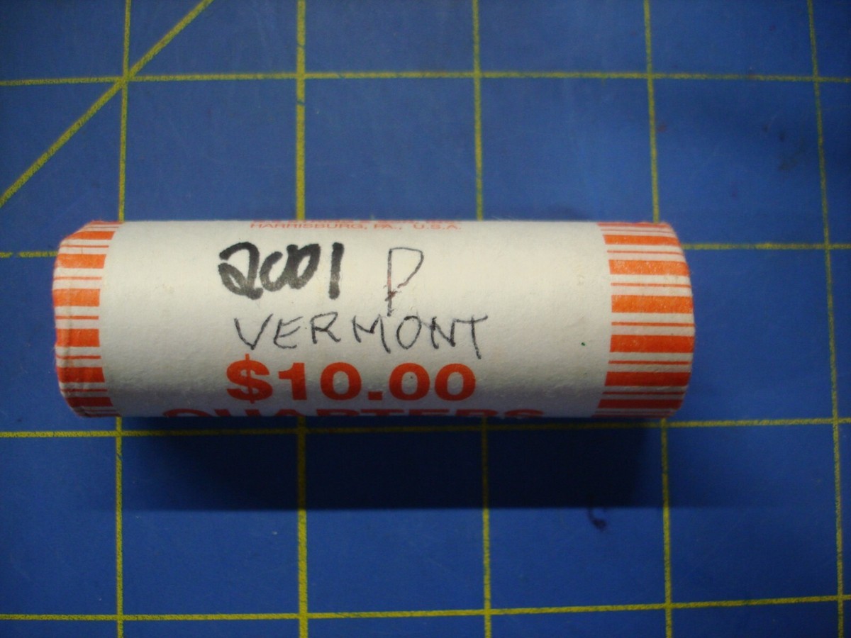 【新品未開封】2001年発行 バーモント州Quarter 1 バンク•ロール 2001 VERMONT US MINT STATE QUARTERS UNCIRCULATED/UNSEARCHED