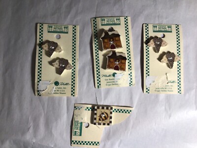 House, Bee, Winged Heart Vintage Debbie Mumm 7 Ceramic Buttons by Mill Hill New