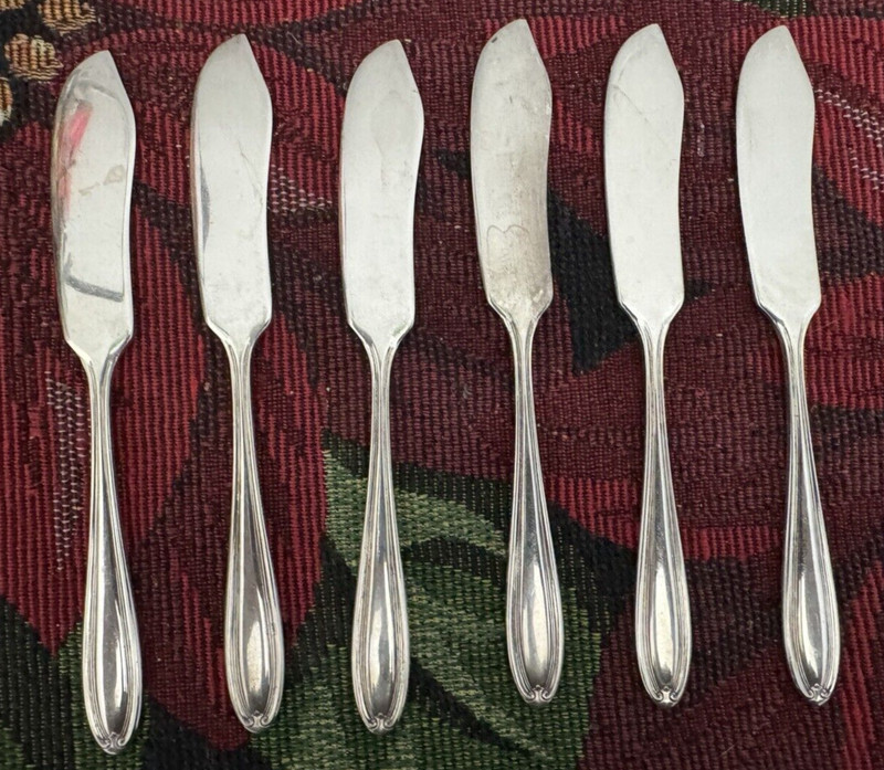Set of 6 Simeon L.& George H.Rogers Company A1 Silver Plate Butter Knives