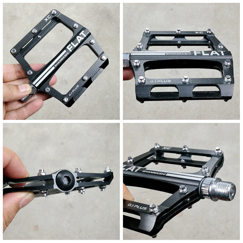 Pedales de bicicleta de aleación de aluminio antideslizantes pedal de cojinete plano pedal de bicicleta MTB 340 g Foto 4 de 4