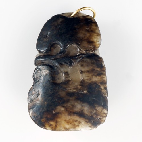 Chinese White and Black Jade Gourd Shape Toggle/Pendant Late Qing/Republic - Picture 3 of 7