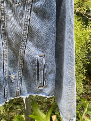 Buffalo David Bitton Stretch Denim Jacket Size Medium Women’s Blue Distressed - Picture 15 of 20