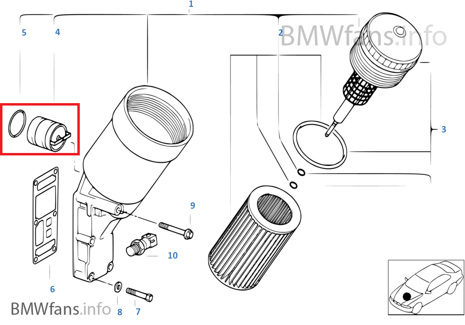 New BMW E36 318is M42 M44 E46 M43 Oil Filter Housing Valve 11421432228
