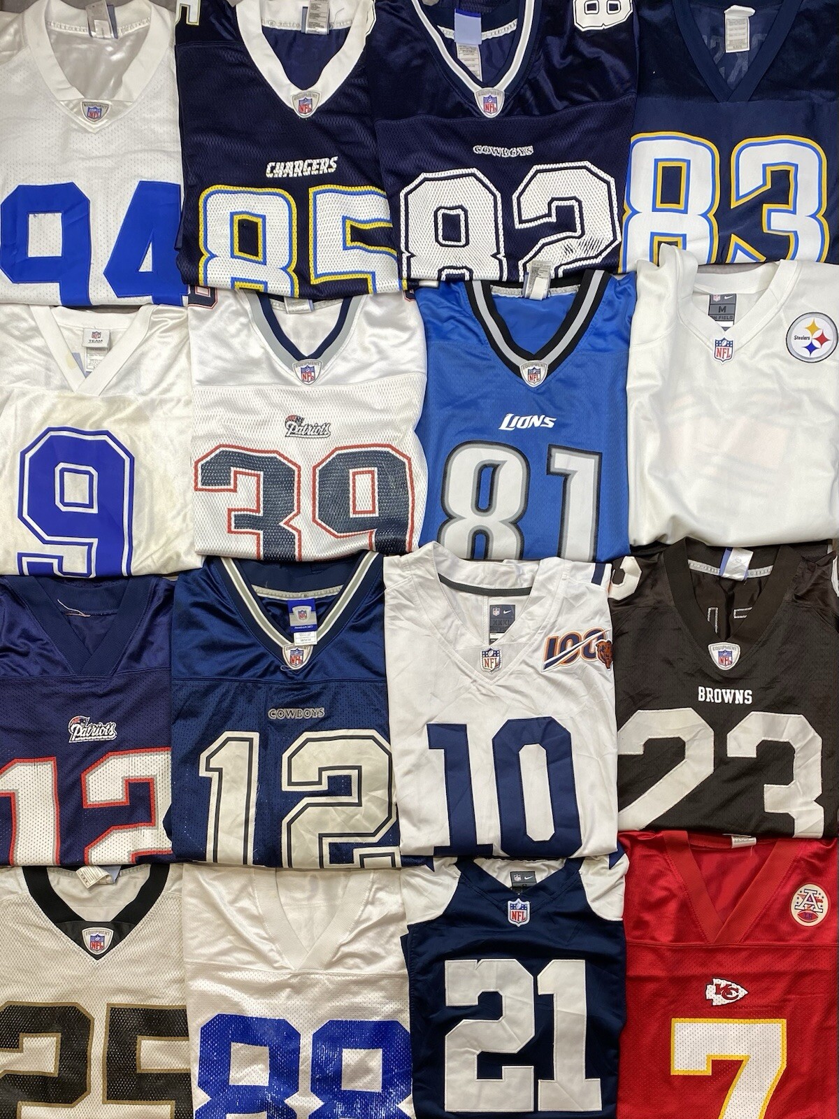 LOT Of 16 NFL Football Jerseys 90s 2000s Bundle Mixed Sizes Nike Reebok Adidas