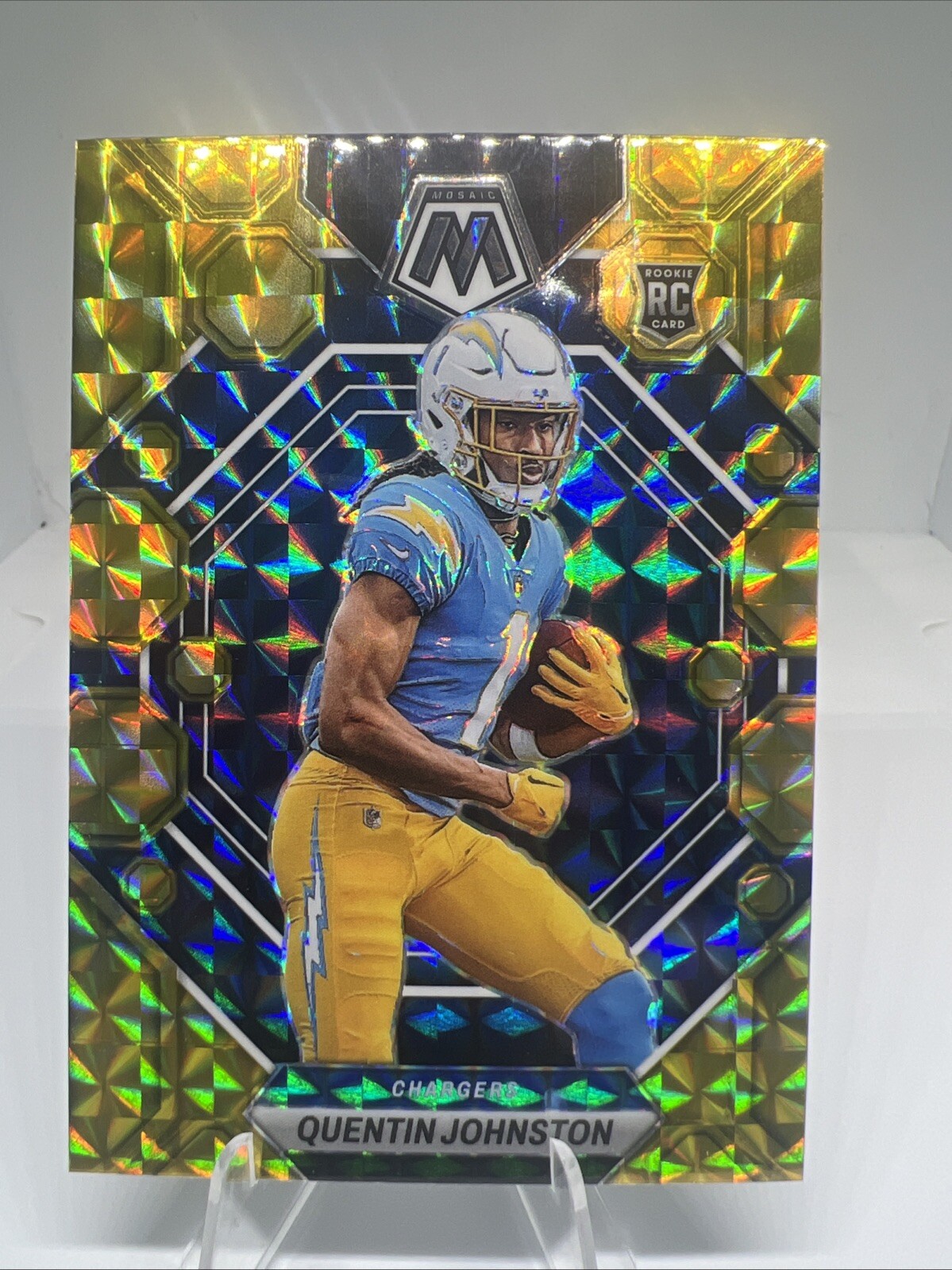 2023 Panini Mosaic Quentin Johnston Chargers Reactive Yellow Prizm #356 RC